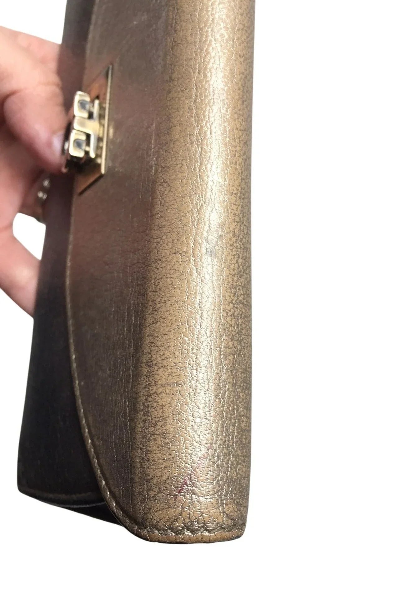 Salvatore Ferragamo Gold Metallic Tri-Color Long Wallet with Dust Bag - A+ Stuff