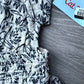 Girls Sundress - Black and Off White Toucan Print dress - Smocked Torso & Small Cutouts at Waist - LARGE (10/12)