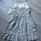 Girls Sundress - Black and Off White Toucan Print dress - Smocked Torso & Small Cutouts at Waist - LARGE (10/12)