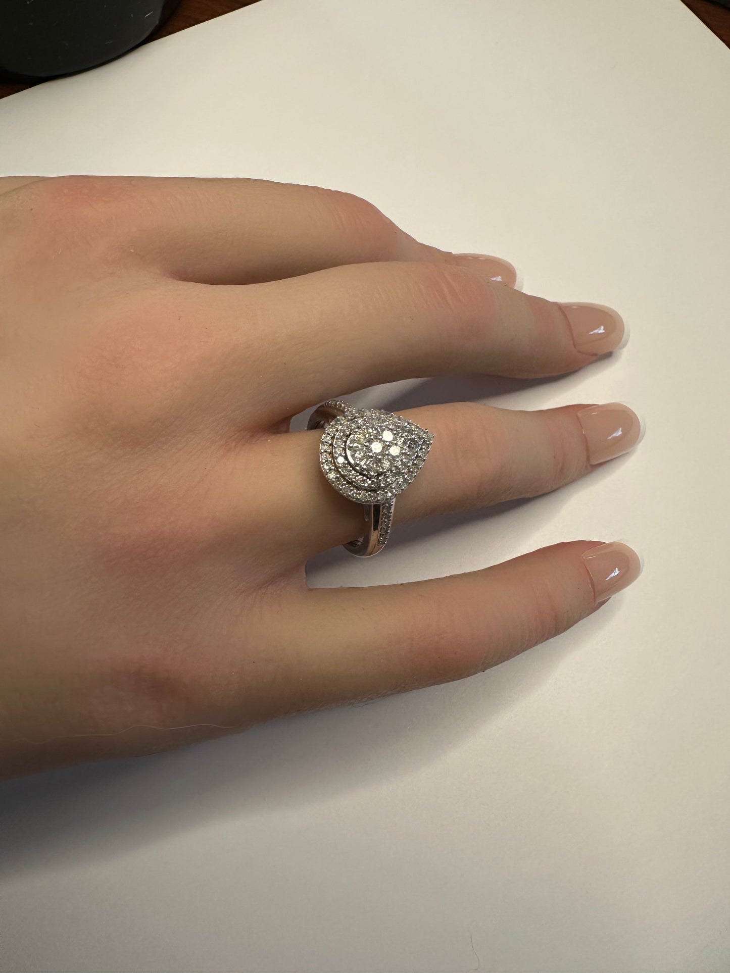 Elegant 1/2 Carat Pear Cut Natural Diamond Ring