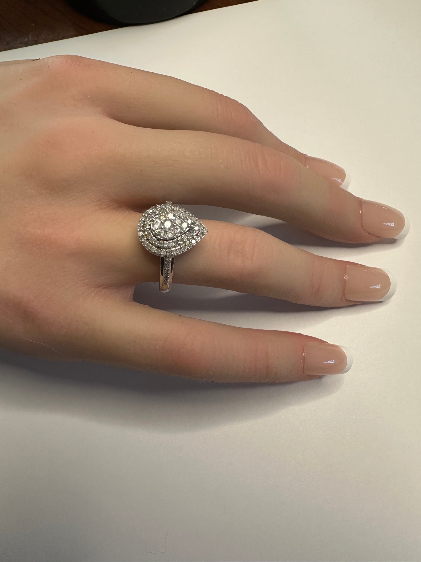 Elegant 1/2 Carat Pear Cut Natural Diamond Ring