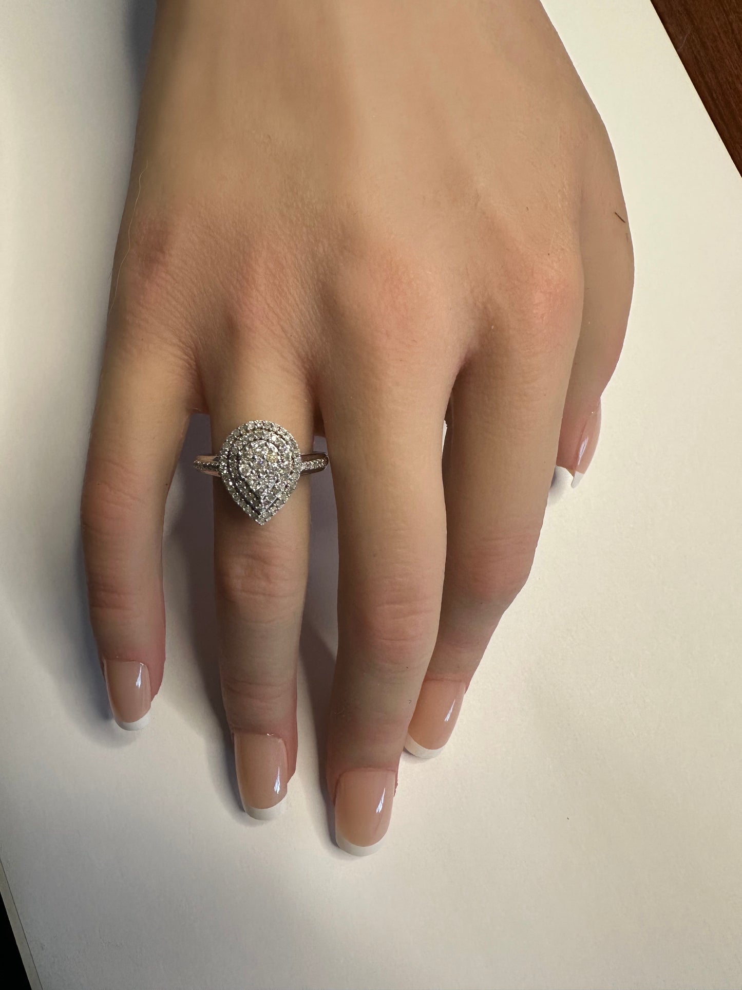 Elegant 1/2 Carat Pear Cut Natural Diamond Ring