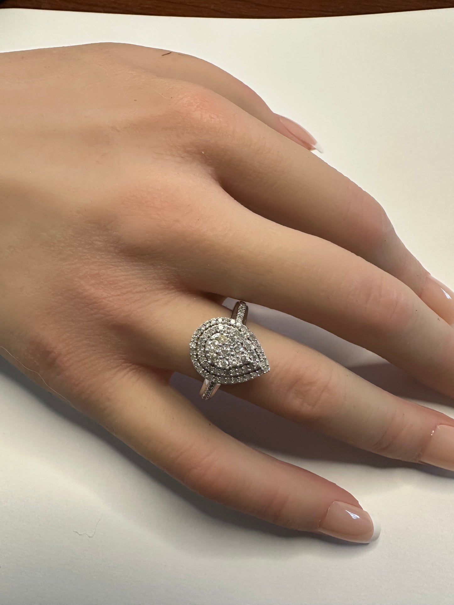 Elegant 1/2 Carat Pear Cut Natural Diamond Ring