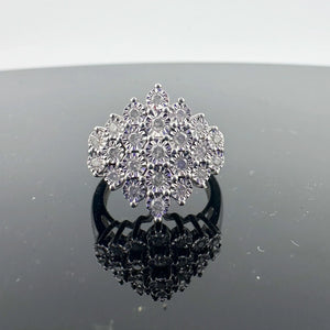 Beautiful 1/2 Carat Natural Diamond Cluster Ring in Sterling Silver - Diamonds Galore!