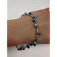 Womens Blue Bead Charm Bracelets/Anklets (2) with Clasps