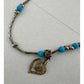 Womens Blue Bead Charm Bracelets/Anklets (2) with Clasps