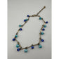 Womens Blue Bead Charm Bracelets/Anklets (2) with Clasps