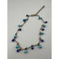 Womens Blue Bead Charm Bracelets/Anklets (2) with Clasps