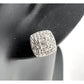 Natural Diamond Cushion Cut Stud Earrings in Sterling Silver