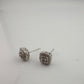 Natural Diamond Cushion Cut Stud Earrings in Sterling Silver