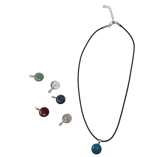 Vintage AVON Multi-Colored Polished Stone Pendants and Necklace