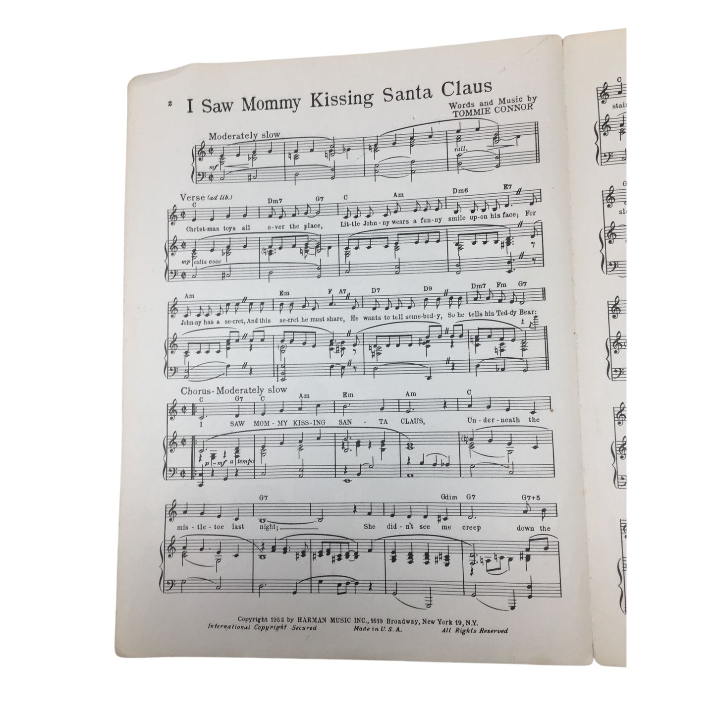 ''I SAW MOMMY KISSING SANTA CLAUS'' SHEET MUSIC