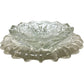 Vintage Clear Glass Ashtray Set Ruffled Edge, Mid Century Modern Crystal Candy Dish, Hollywood Regency Flower Shape Catchall Trinket Bowl unbranded  A+ Stuff