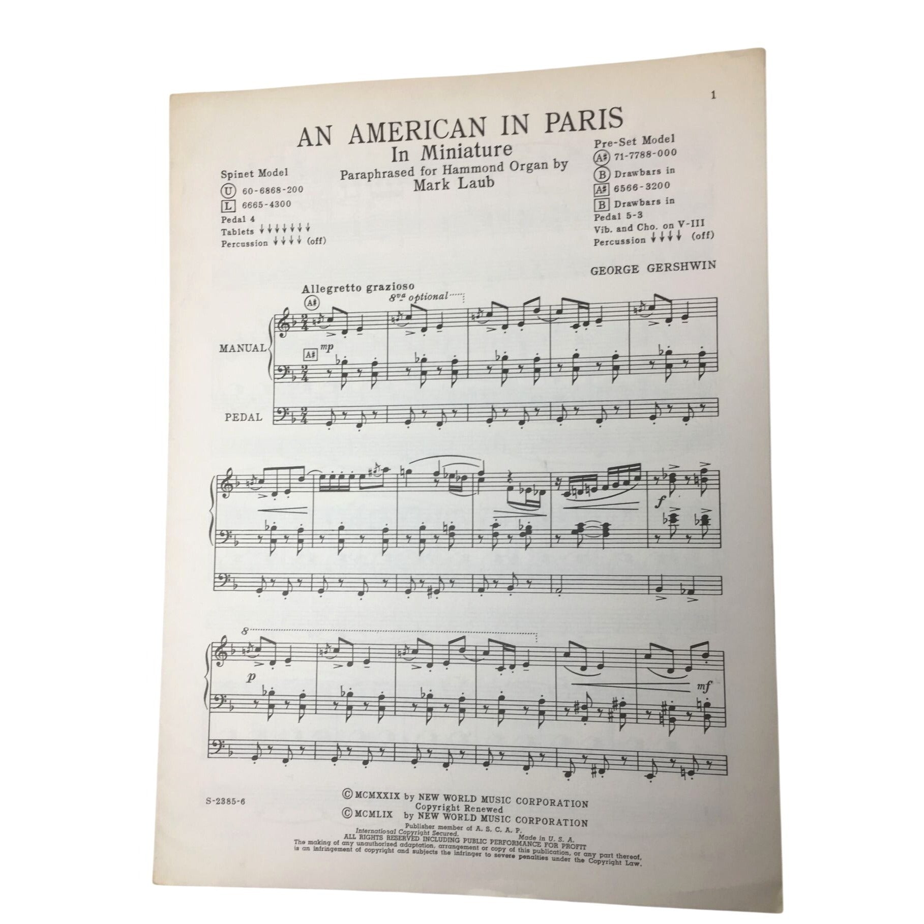 Vintage Sheet Music for "An American in Paris" A+ Stuff  A+ Stuff SHEET MUSIC