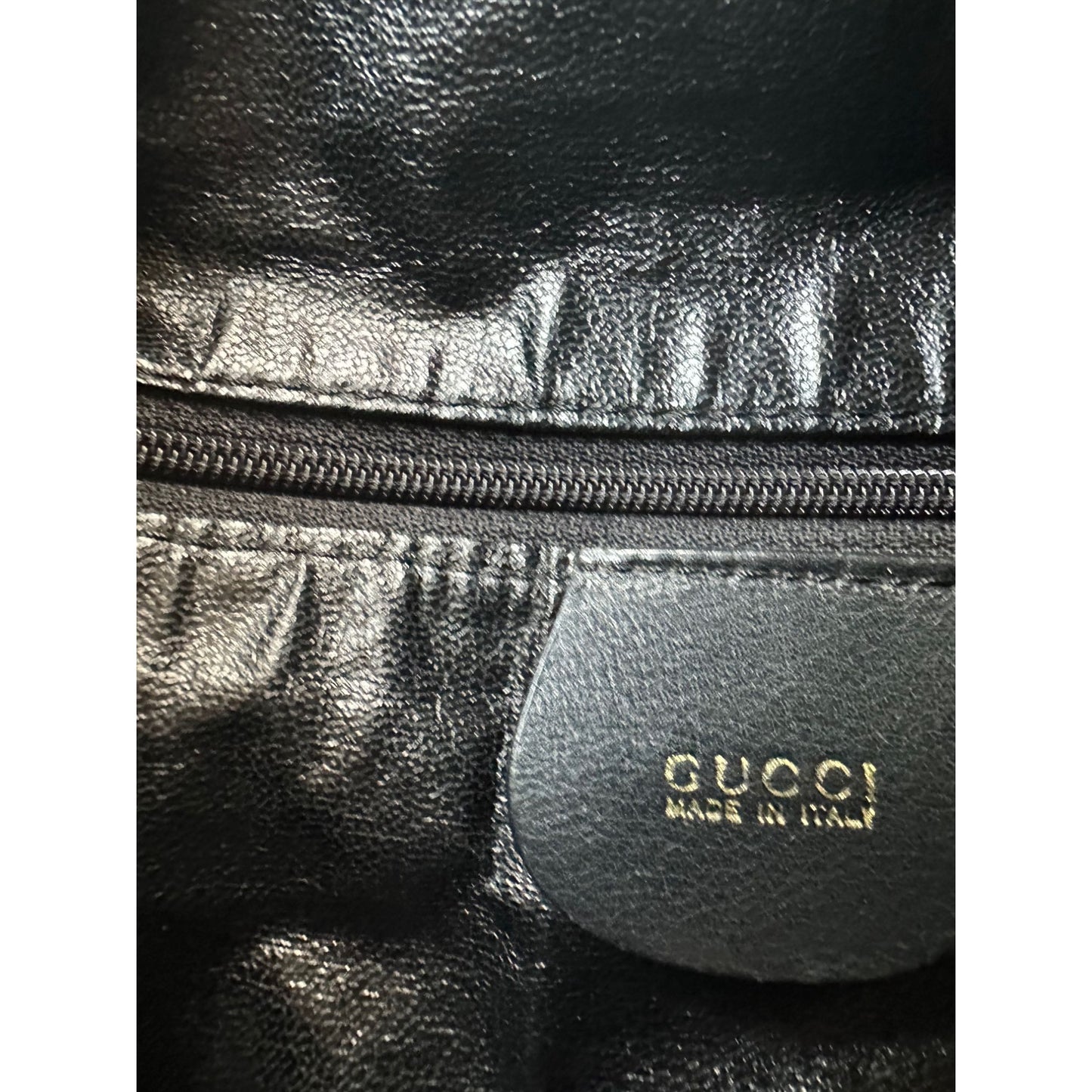 GUCCI Bamboo Black Leather Satchel  - Vintage Gucci!