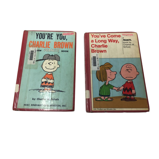 Two Vintage Charlie Brown Peanuts Hardback Books by Charles Schulz