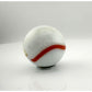 Vintage Opaque White Glass Shooter Marble with Yellow Smudge and Reddish Orange  Line