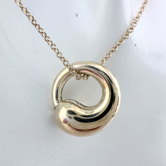 Tiffany & Co Elsa Peretti Eternal Circle Pendant with Necklace in Sterling