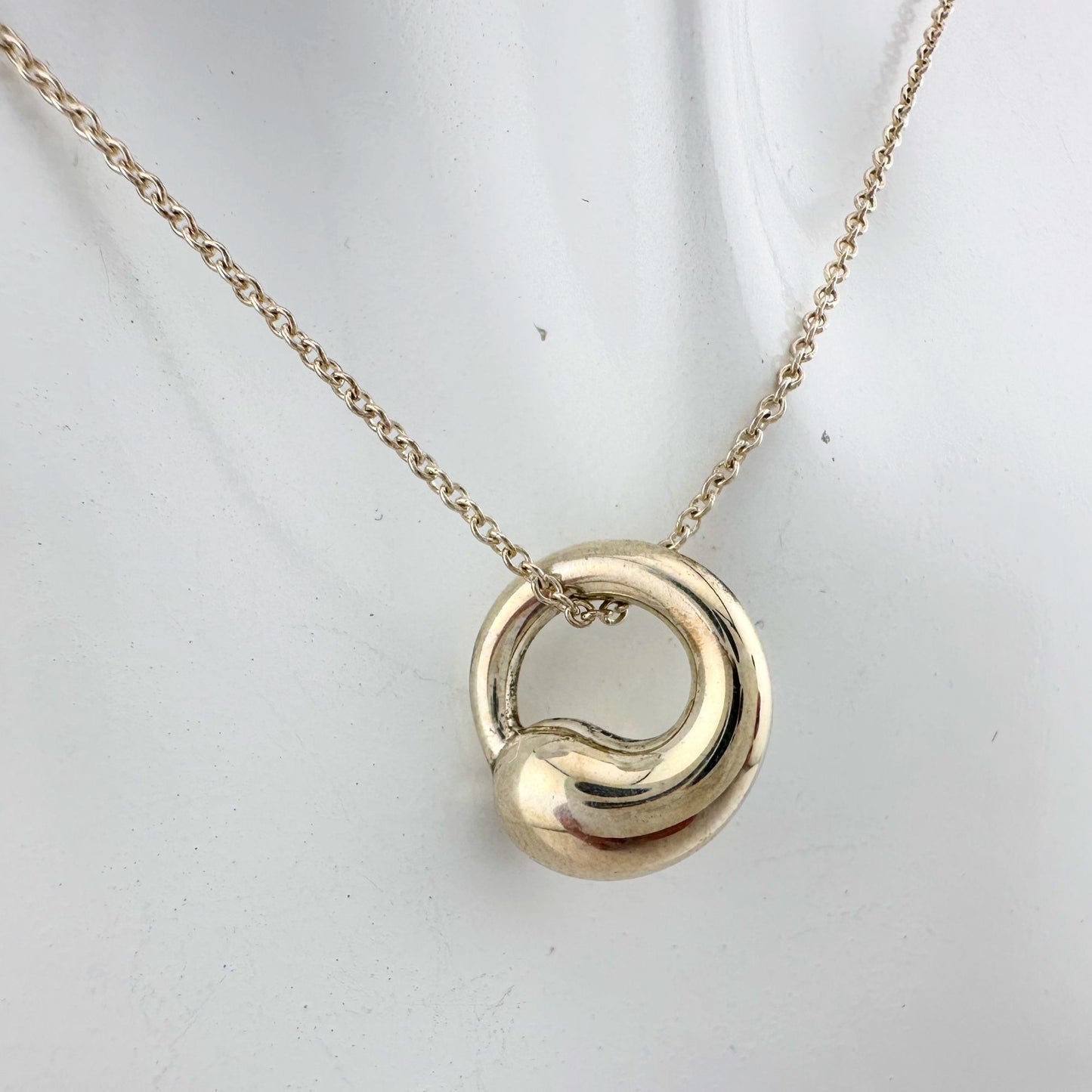 Tiffany & Co Elsa Peretti Eternal Circle Pendant with Necklace in Sterling