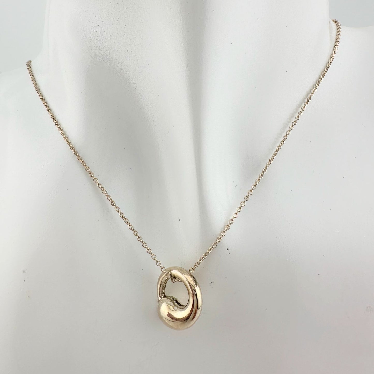 Tiffany & Co Elsa Peretti Eternal Circle Pendant with Necklace in Sterling