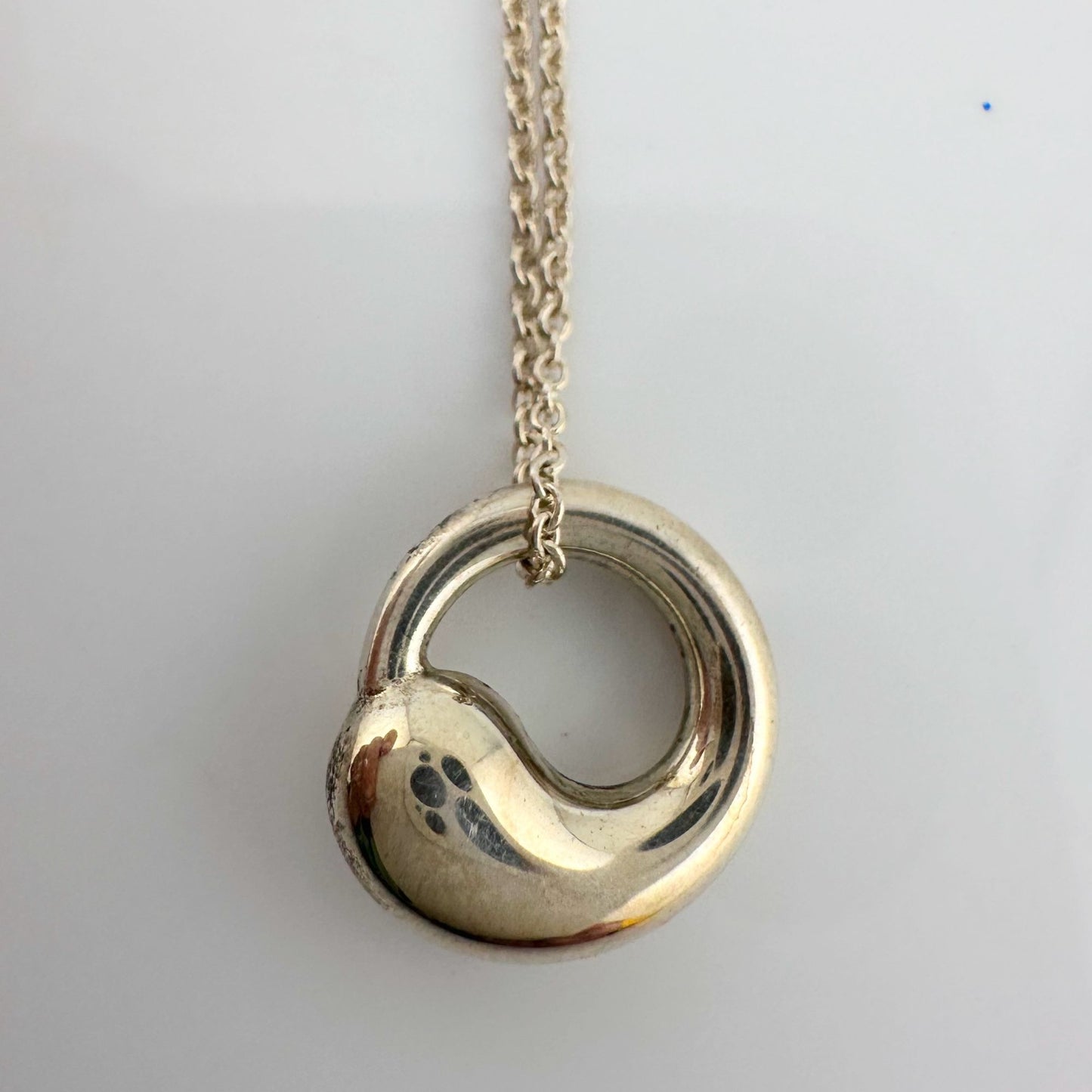 Tiffany & Co Elsa Peretti Eternal Circle Pendant with Necklace in Sterling