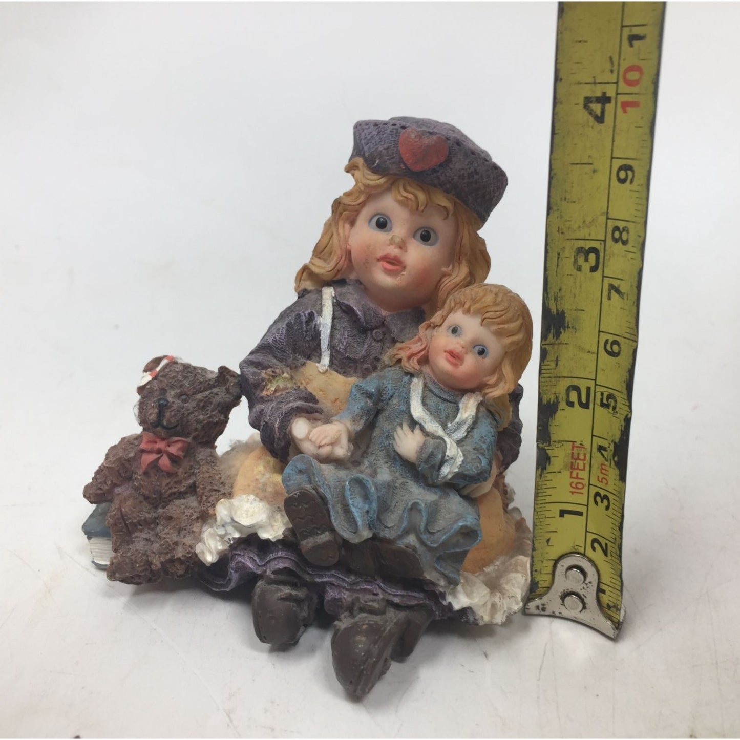 K's Collection Little Girl Holding a doll Statue/Figurine