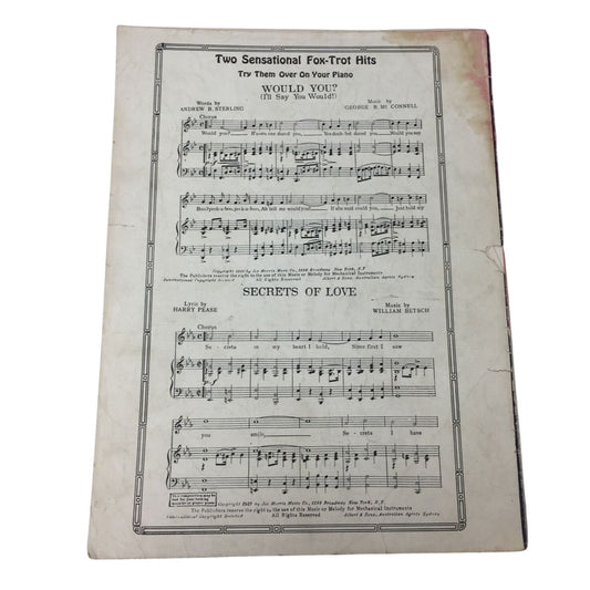 ''JEALOUS OF YOU'' ANTIQUE SHEET MUSIC BOOK