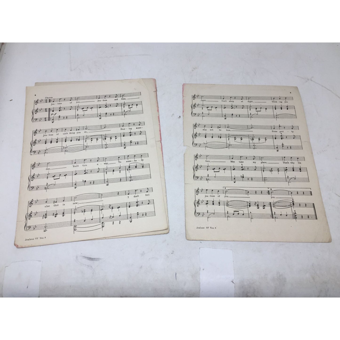 ''JEALOUS OF YOU'' ANTIQUE SHEET MUSIC BOOK