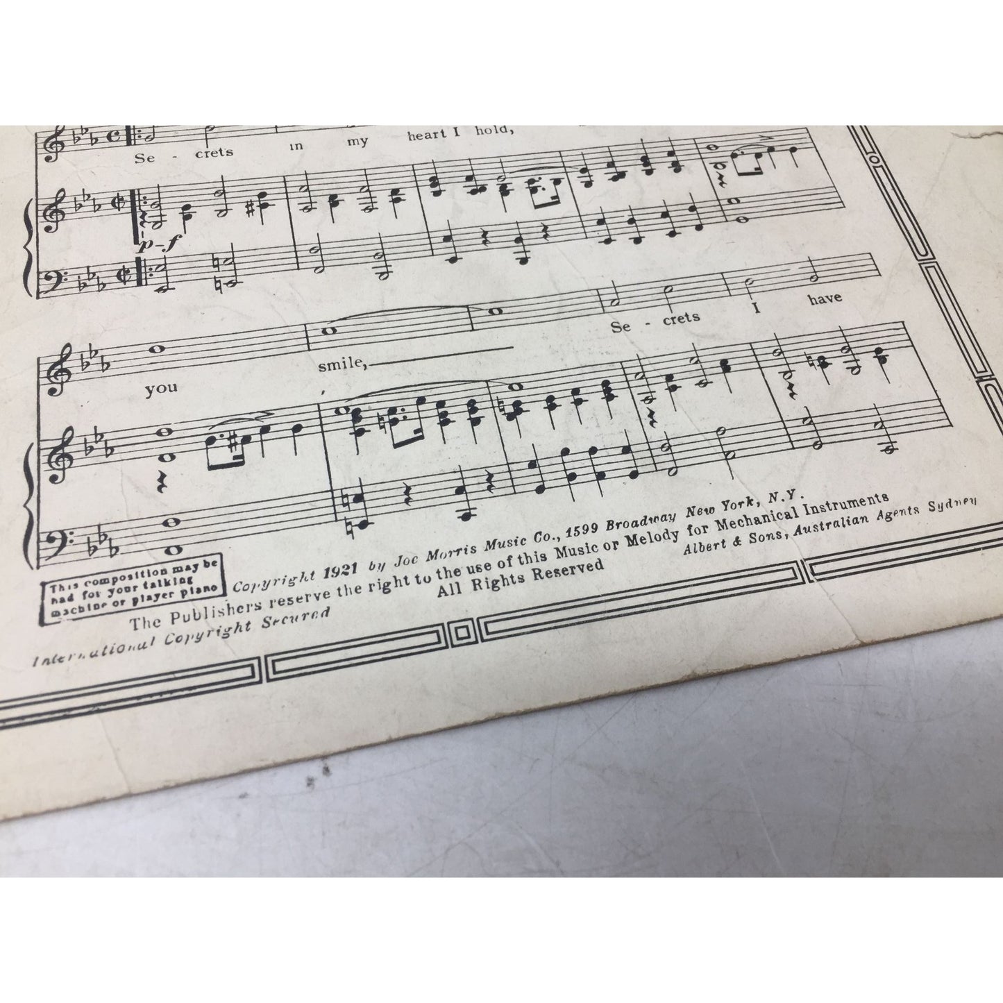 ''JEALOUS OF YOU'' ANTIQUE SHEET MUSIC BOOK