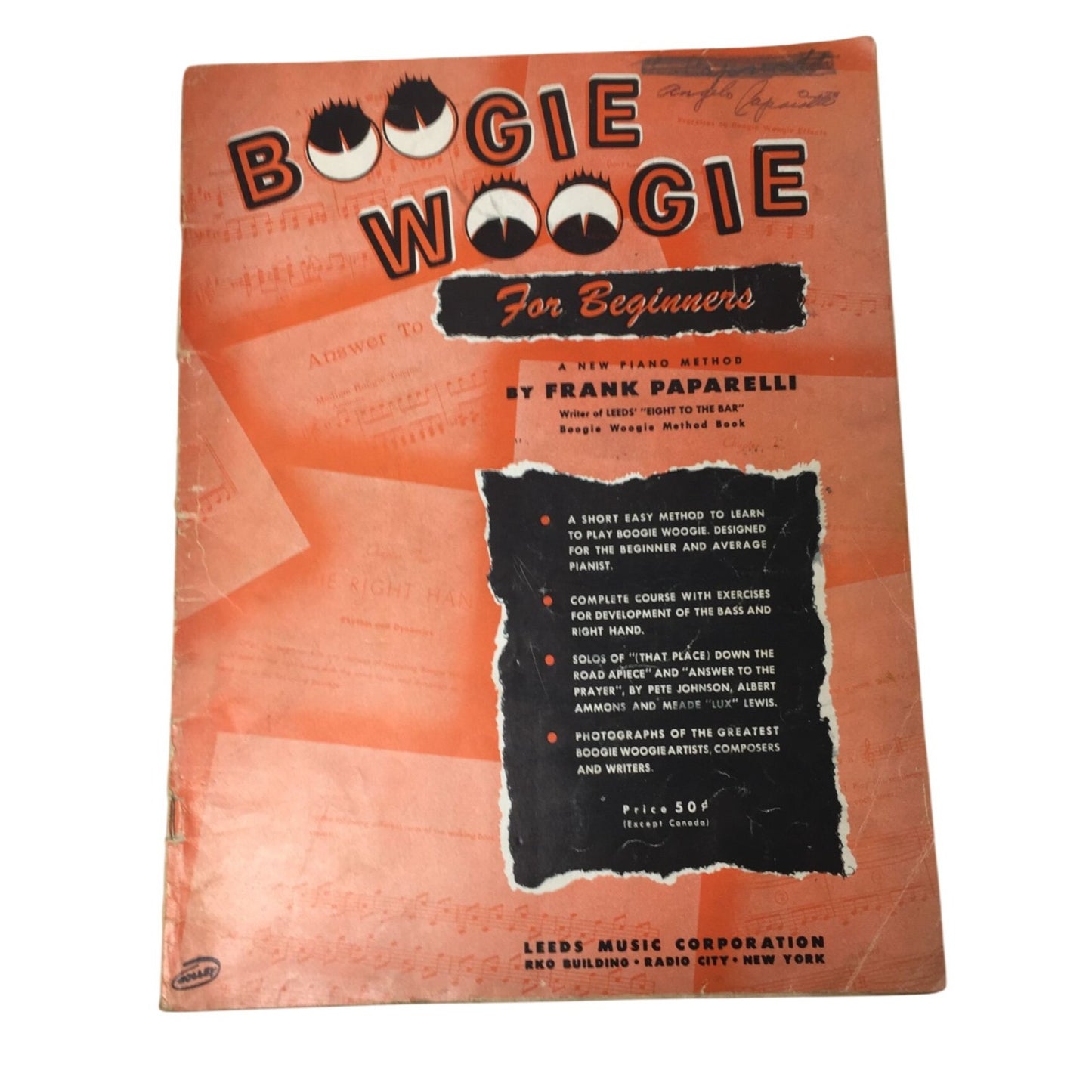 ''Boogie Woogie For Beginners'' Sheet Music Book