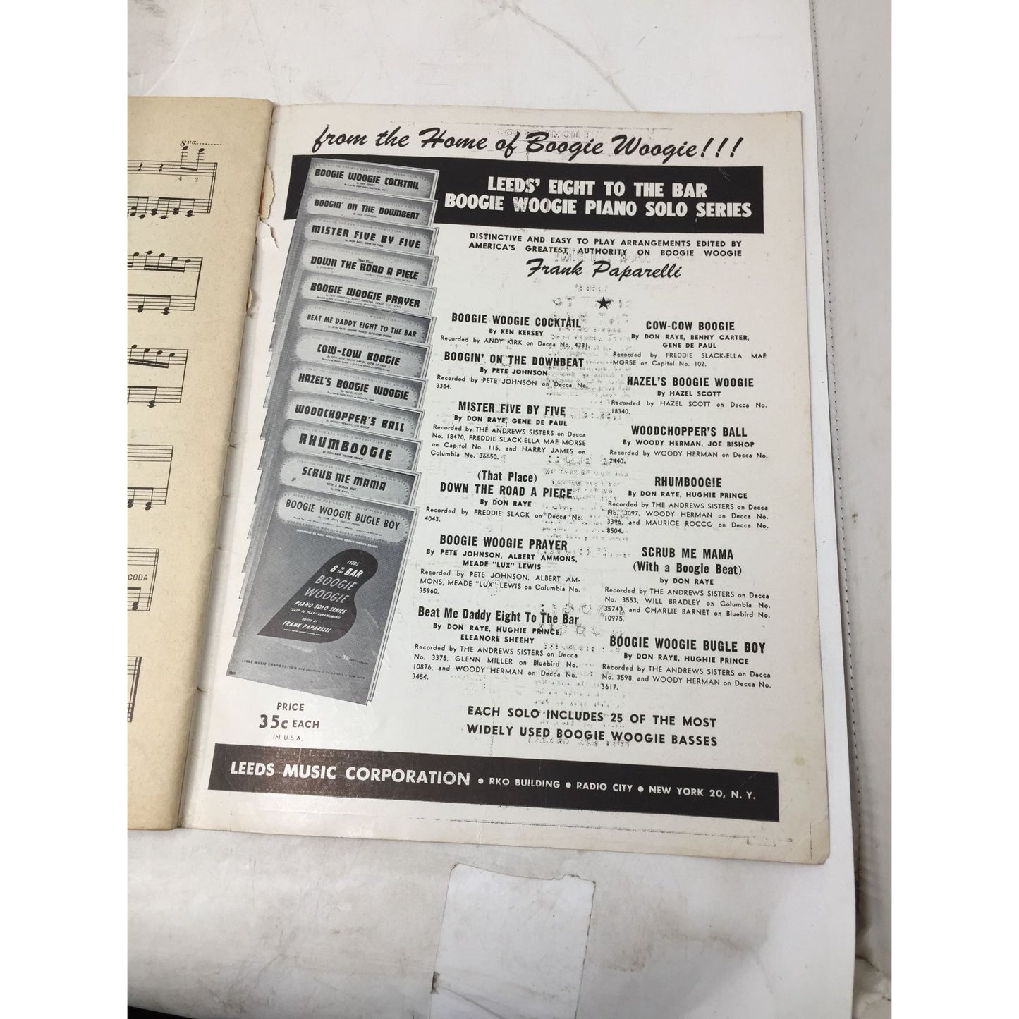 ''Boogie Woogie For Beginners'' Sheet Music Book