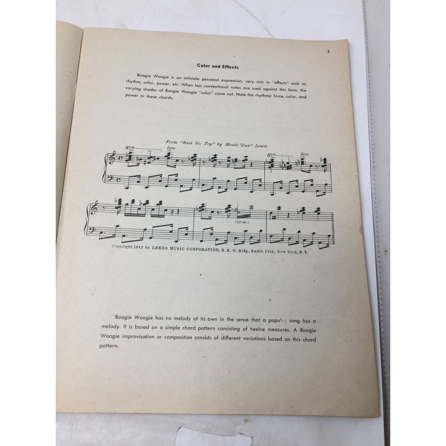 ''Boogie Woogie For Beginners'' Sheet Music Book