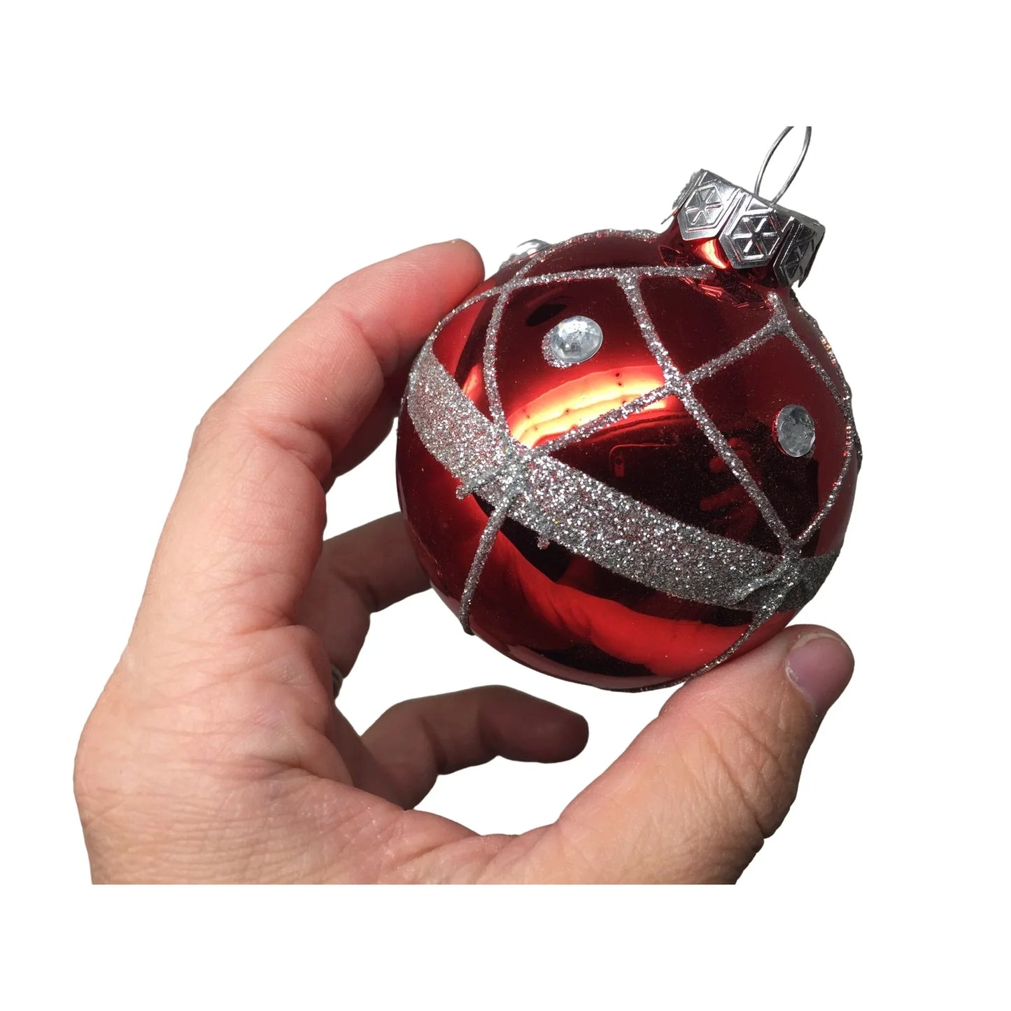 Set of 8 Red Christmas Tree Ornaments - A+ Stuff