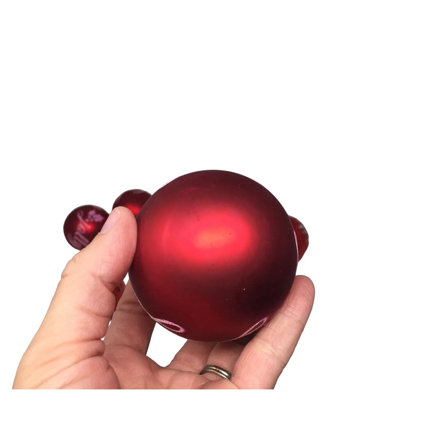 Set of 8 Red Christmas Tree Ornaments - A+ Stuff