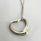 Tiffany & Co Elsa Peretti Open Heart Necklace in Sterling Silver with Dust Bag