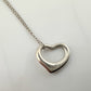 Tiffany & Co Elsa Peretti Open Heart Necklace in Sterling Silver with Dust Bag