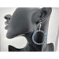 Womens Blue & Silver Hoop Earrings with Green Jewelry Pouch