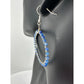 Womens Blue & Silver Hoop Earrings with Green Jewelry Pouch