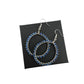 Womens Blue & Silver Hoop Earrings with Green Jewelry Pouch