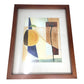 Set of 2 Multicolored Abstract Art Pieces with Wooden Frames Lishui Oak Made Made board Co.  A+ Stuff art print