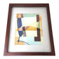 Set of 2 Multicolored Abstract Art Pieces with Wooden Frames Lishui Oak Made Made board Co.  A+ Stuff art print
