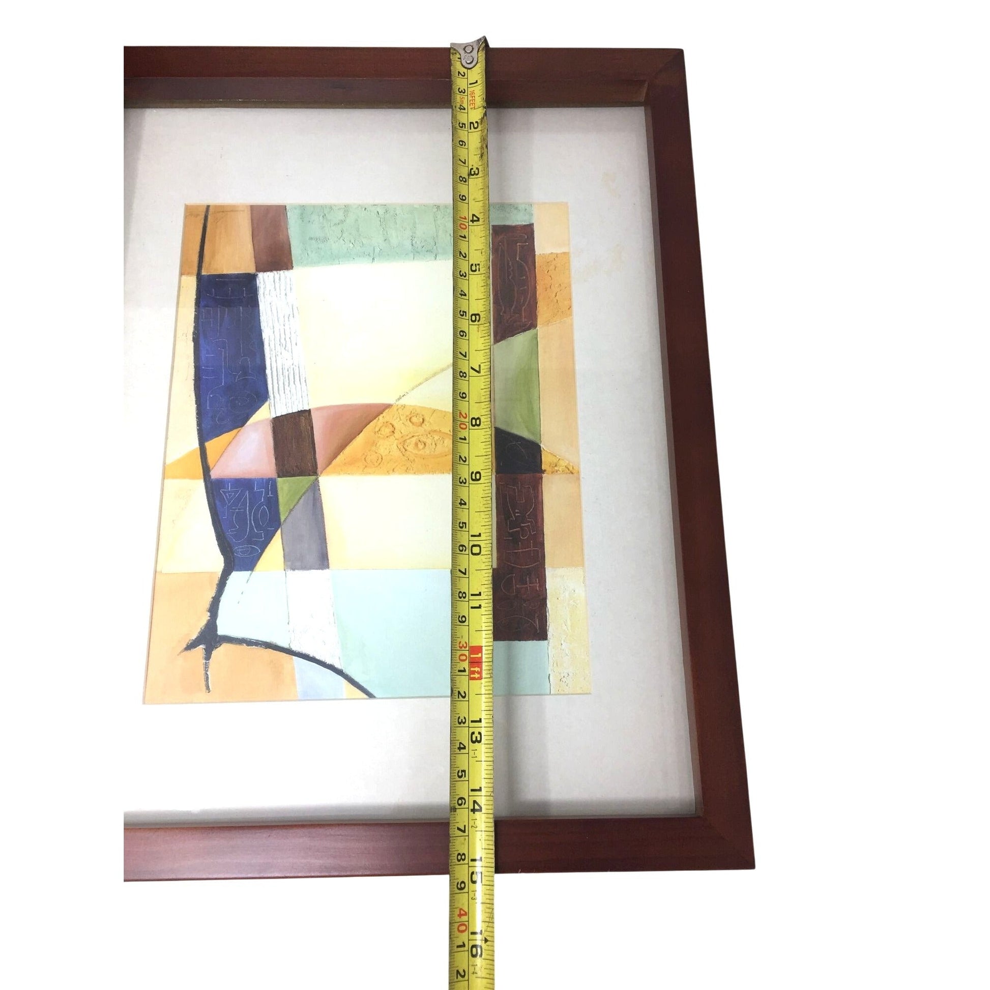 Set of 2 Multicolored Abstract Art Pieces with Wooden Frames Lishui Oak Made Made board Co.  A+ Stuff art print