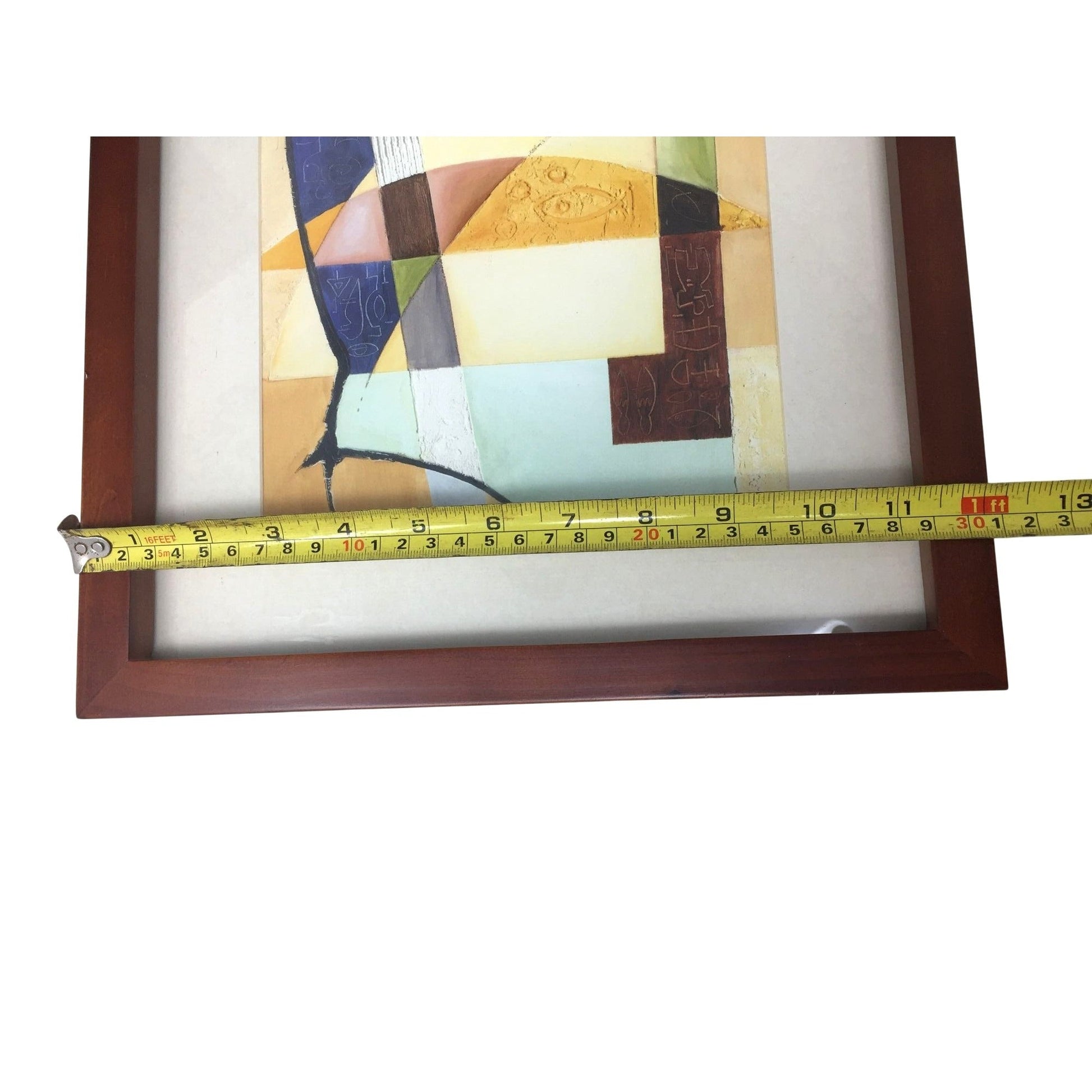Set of 2 Multicolored Abstract Art Pieces with Wooden Frames Lishui Oak Made Made board Co.  A+ Stuff art print