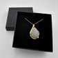 Stunning Pear cut 1.00 Carat Natural Diamond Necklace in 14kt Gold Overlaying Sterling Silver