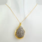 Stunning Pear cut 1.00 Carat Natural Diamond Necklace in 14kt Gold Overlaying Sterling Silver