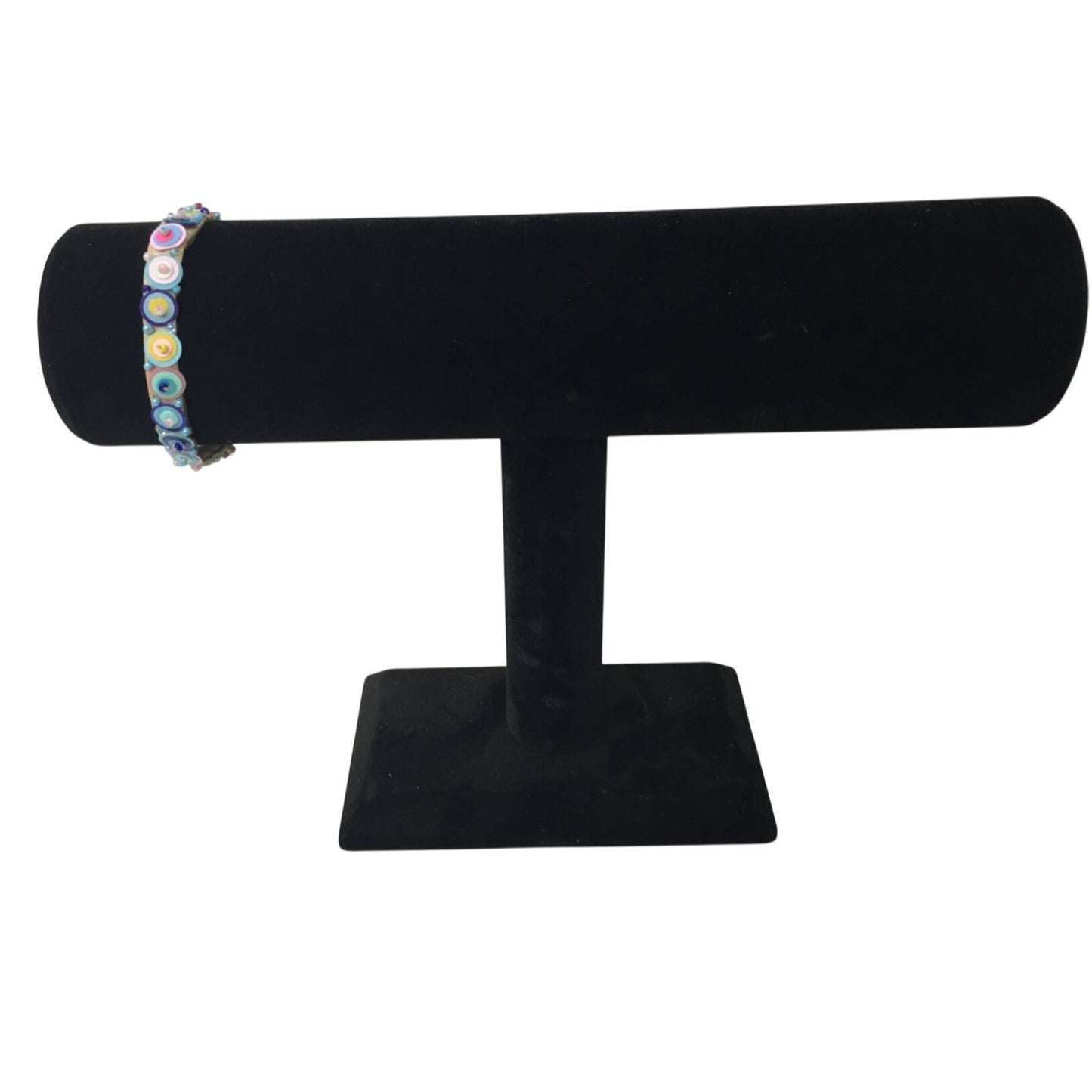 Colorful Velveteen Bracelet with Sequins and Glass