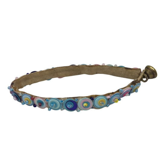 Colorful Velveteen Bracelet with Sequins and Glass