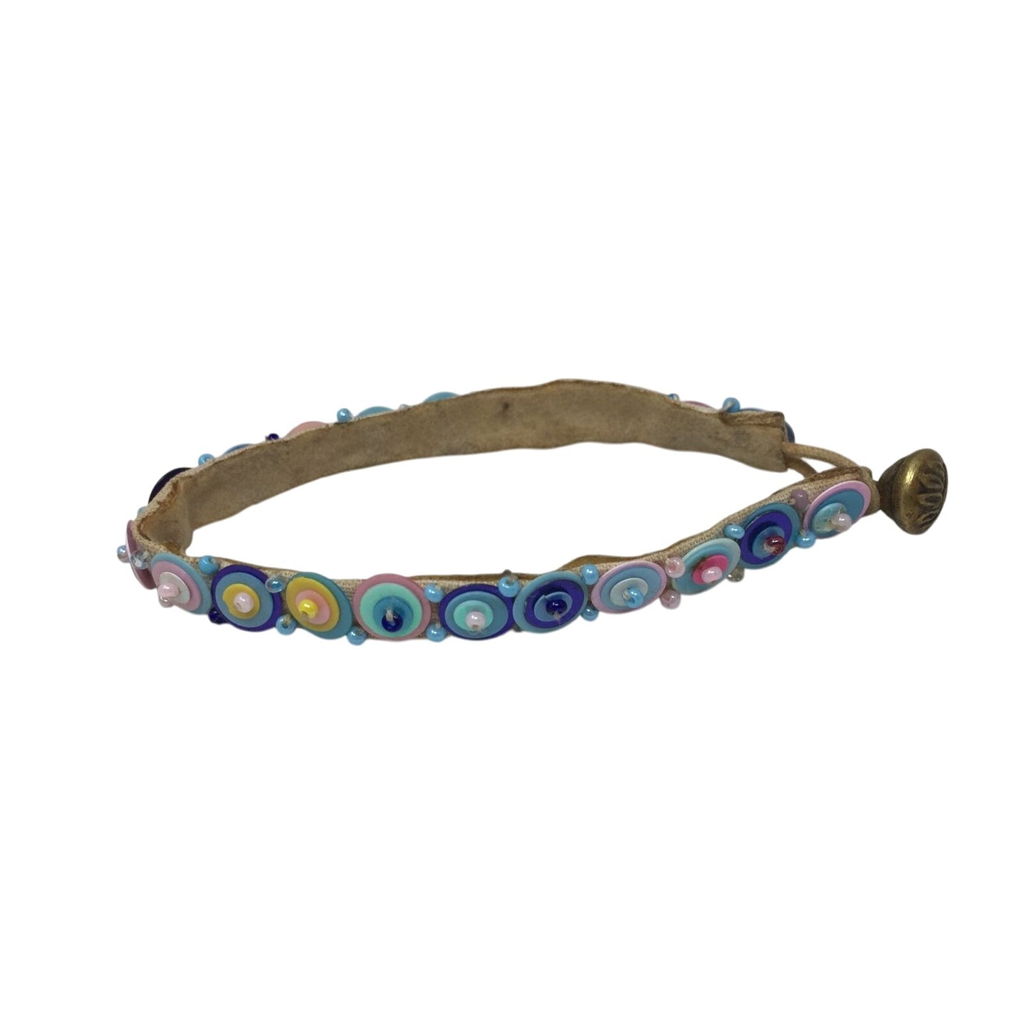 Colorful Velveteen Bracelet with Sequins and Glass