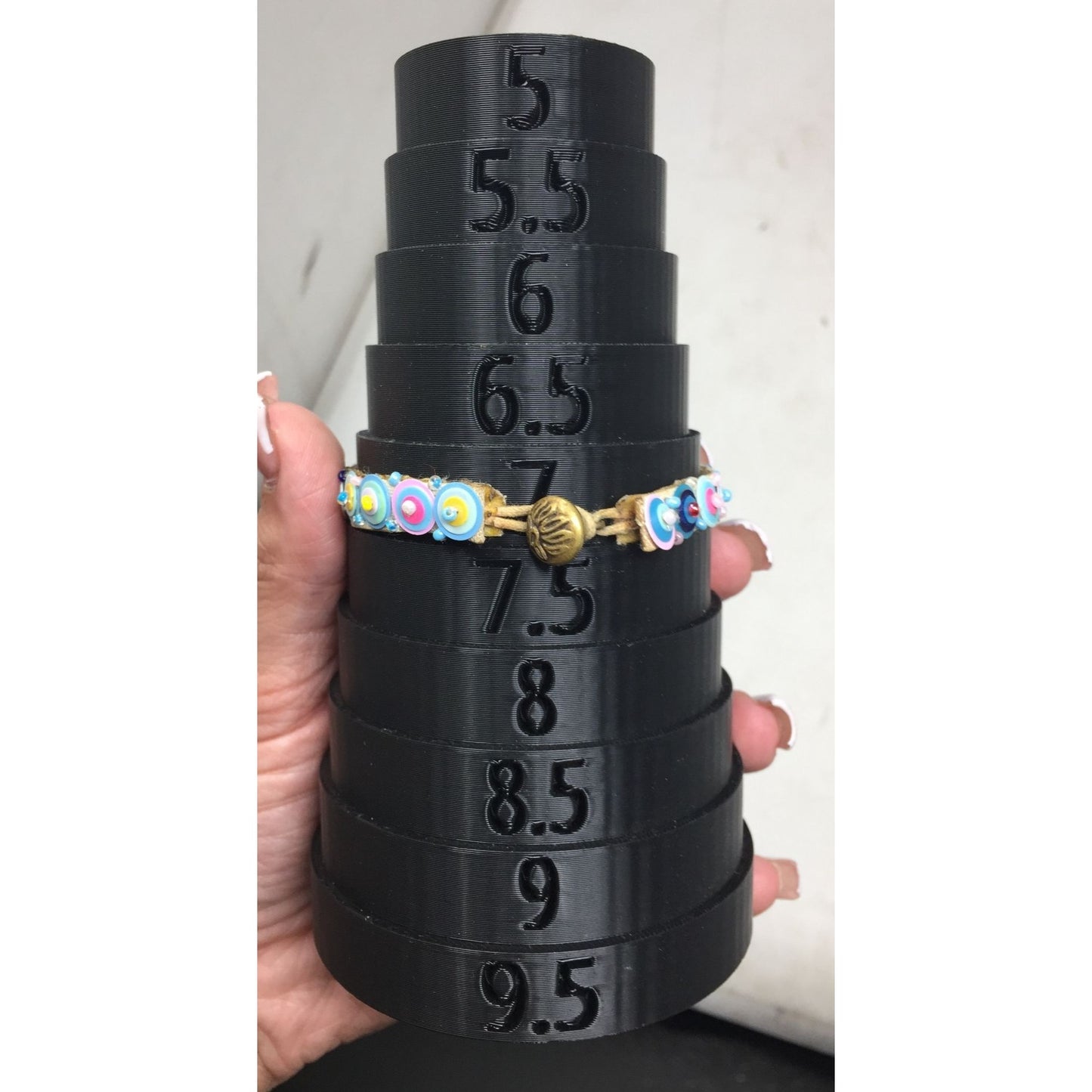 Colorful Velveteen Bracelet with Sequins and Glass