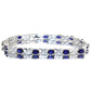 8.40 Carat  Deep Blue Lab Created Sapphire Bracelet with Diamond Accent